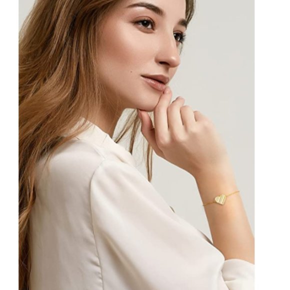 Stainless Steel Adjustable Bracelet with Cubic Zirconia Jewelry Gifts for Girls - Picture 4 of 5